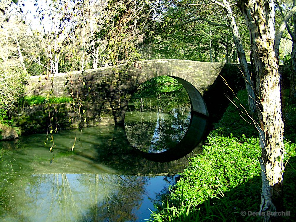 A stone bridge at Hamilton Gardens